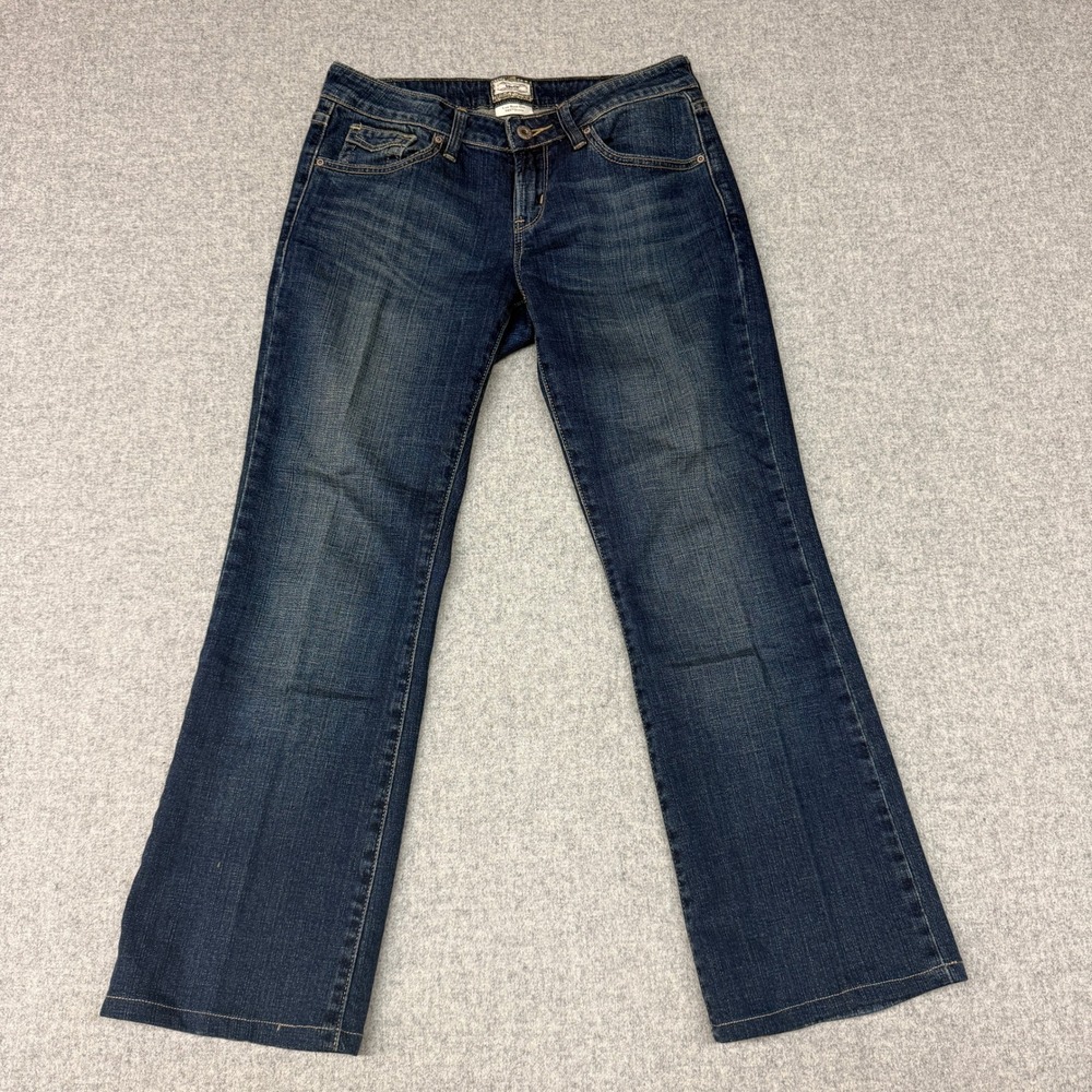 Levi's 545 Jeans Low Boot Cut Size 31 Blue Dark Wash Denim Whiskered Flap Pocket